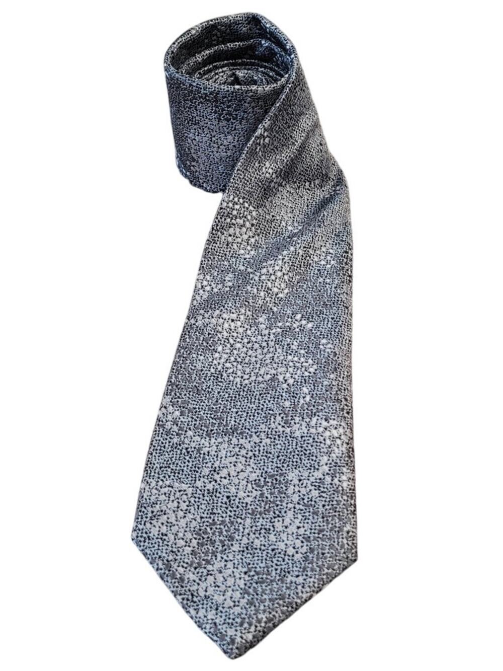 Stacy Adams Geometric Silk Tie Gray Silver Black Mens Necktie